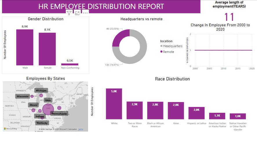 HR Employee Distribution Overview